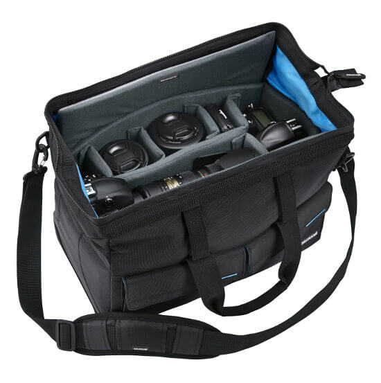 Bolso de hombro para equipo fotográfico Cullman. Interior acolchado